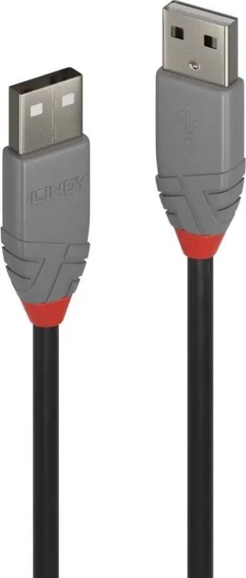 Kabllo Lindy USB-A - USB-A (JAB-4463312), 2 m, e zezë