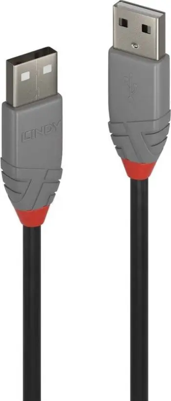 Kabllo USB 2.0 Lindy 36690, A në A, 480 Mbps, e zezë