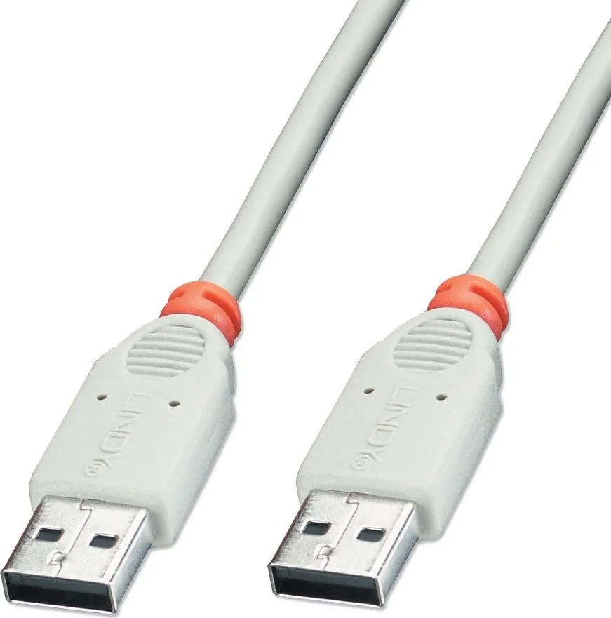 Kabllo USB Lindy, USB-A në USB-A, 3 m, e bardhë - 1