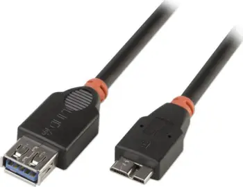 Kabllo USB Lindy USB A në Micro B, 0.5 m, USB 3.0, i zi