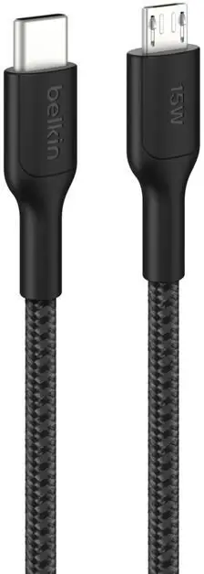 Kabllo Belkin BoostCharge Pro, USB C në Micro USB, 1 m, e endur