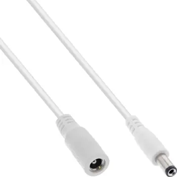 Kabllo zgjatuese InLine DC, mashkull femër 5.5x2.5mm, 3m, e bardhë