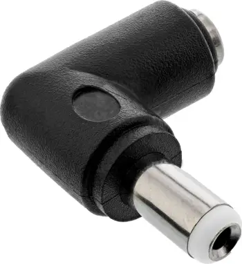 Përshtatës DC InLine, 5.5x2.5mm, prizë dhe folje këndore, i zi