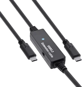 Kabllo aktive USB InLine USB 3.2 Gen1, 5 Gb/s, 15m, USB C në USB C, e zezë