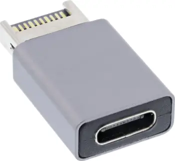 Adapter USB 3.2 InLine, nga USB-E i brendshëm në portë USB-C, i zi