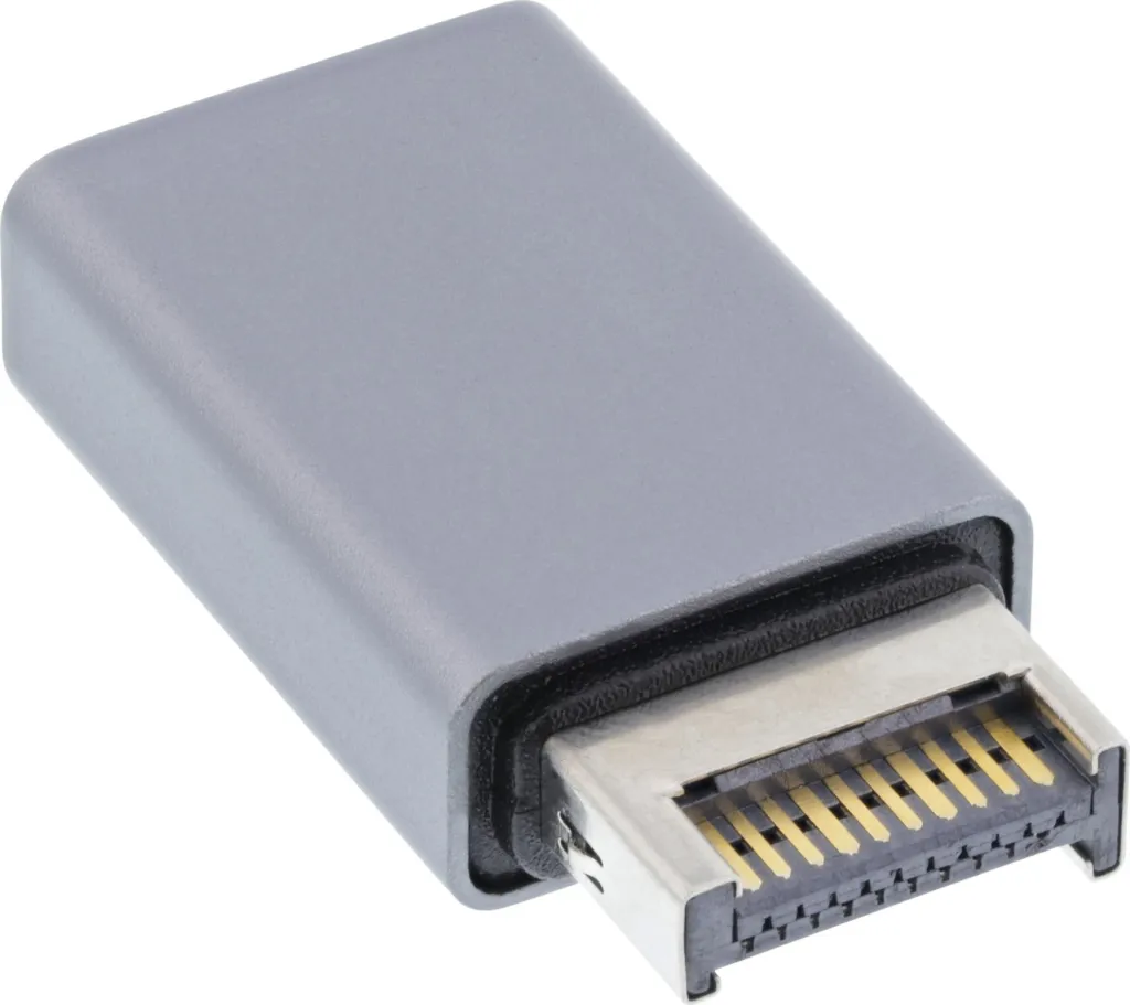 Adaptuer USB InLine USB 3.2, Type E në USB A, 10 Gb/s, i zi - 2