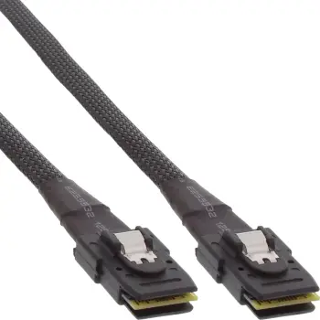 Kabllo interne SAS INLINE, Mini SAS SFF-8087 në SFF-8087, 75 cm, e zezë