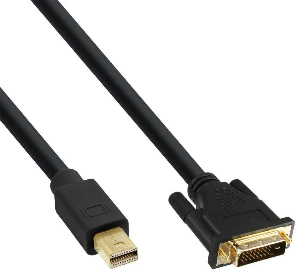 Kabllo InLine Mini DisplayPort në DVI D 24+1, 2m, i zi - 1