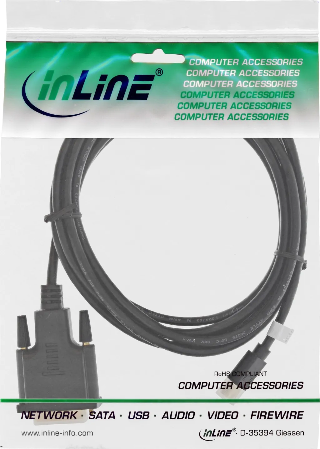 Kabllo InLine Mini DisplayPort në DVI D 24+1, 2m, i zi - 2