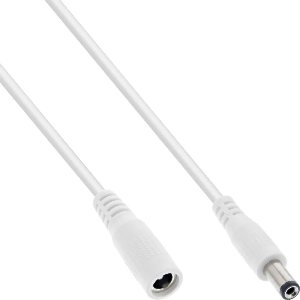Kabllo zgjatues DC InLine, 5.5x2.1mm, 3m, e bardhë - 1