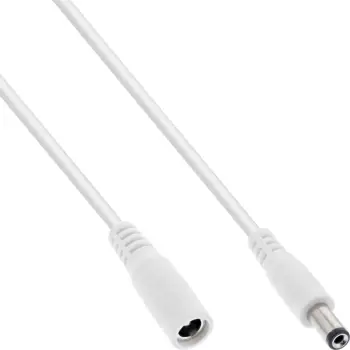 Kabllo zgjatues DC InLine, 5.5x2.1mm, 3m, e bardhë