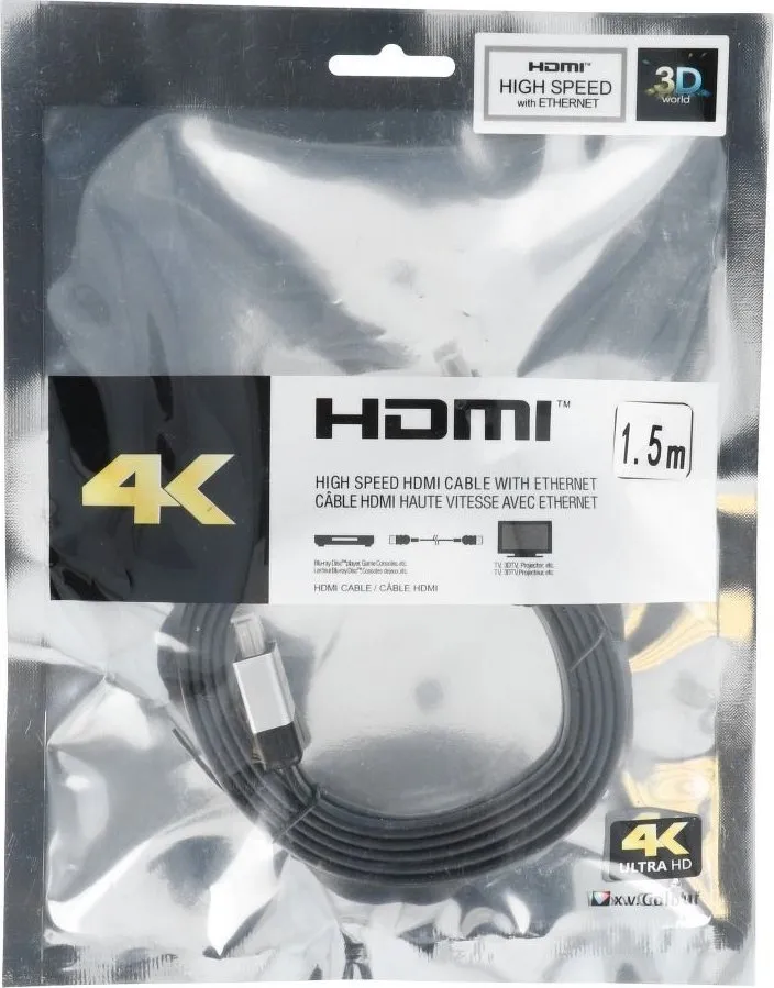 Kabllo HDMI në HDMI Gembird, 1.5m, 4K 60Hz, e zezë - 3