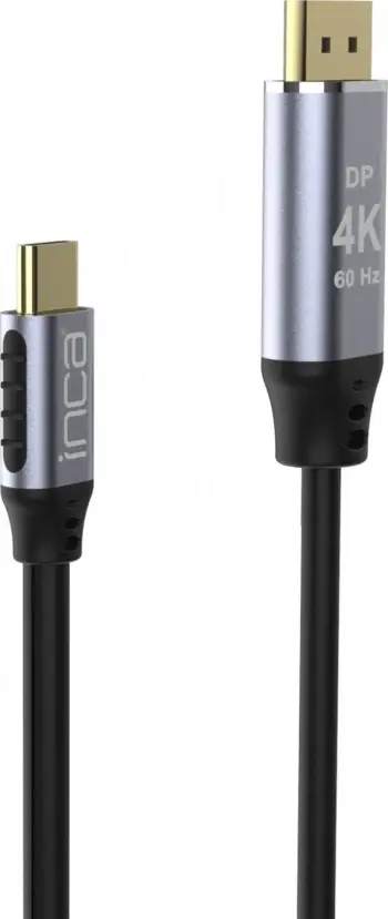 Kabllo INCA USB Type C në DisplayPort ITCD-02TX, 4K 60Hz, 2m, i zi