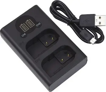 Karikues baterie Panasonic DMW-BLK22 Dual, USB, për 2 bateri, i zi