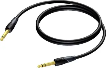 Kabllo audio PROCAB CLA610, 10m, stereo jack në jack, e zezë