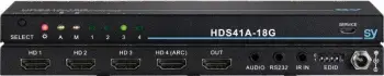 Ndërrues HDMI SY Electronics 4 Way, 4K HDMI 2.0, ARC dhe audio e ndarë, i zi