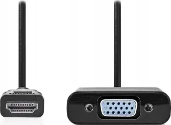 Adapter HDMI në VGA Nedis, 1080p, dalje audio 3.5 mm, i zi