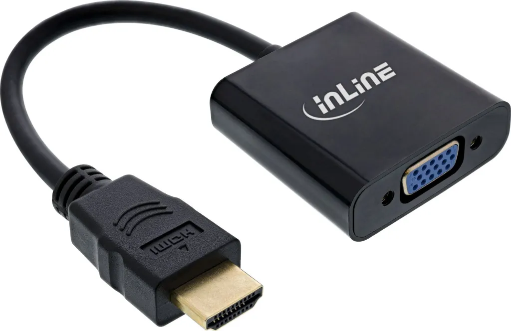Kabllo konvertuese InLine HDMI në VGA, me audio, e zezë - 1