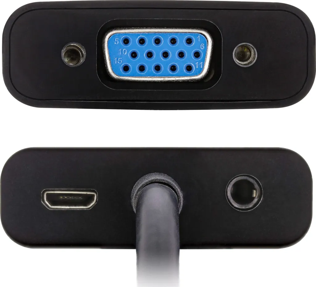 Kabllo konvertuese InLine HDMI në VGA, me audio, e zezë - 2