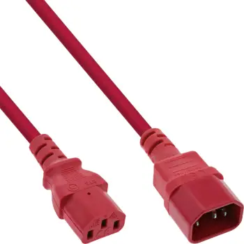 Kabllo zgjatës energjie InLine C13 C14, 1m, 250V, i kuq