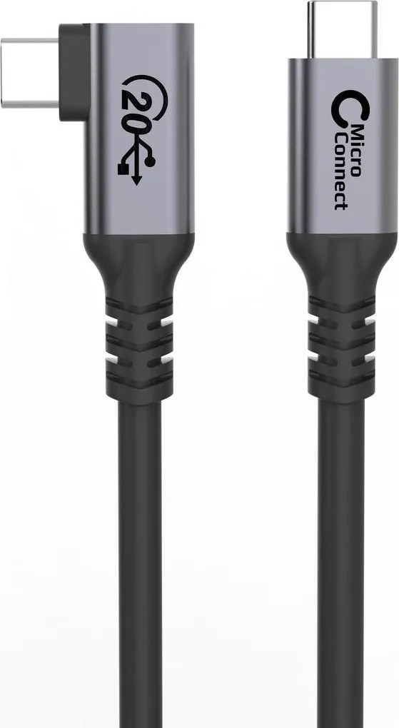 Kabllo USB C Microconnect USB3.2CC005-a, USB 3.2 Gen 2x2, 0.5 m, e zezë - 2