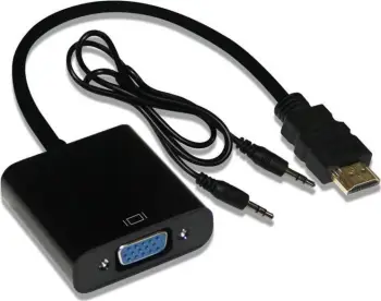 Adapter HDMI në VGA INCA IHTV-7TS, 1080p, me audio USB, i zi