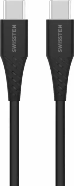 Kabllo karikimi Swissten USB C në USB C, 2.5 m, Power Delivery 100 W, e zezë