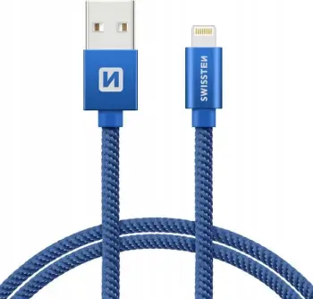 Kabllo USB Lightning Swissten Textile 71523208, 1.2m, blu