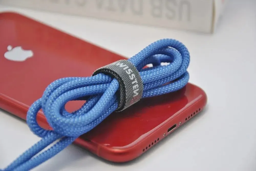 Kabllo karikimi Swissten Textile Fast Charge 3A Lightning, 1.2m, e hirtë - 12