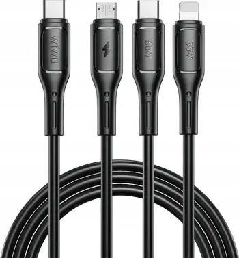 Kabëll karikues Wiwu 3 in 1, 1m, USB 3.2 Gen 1, 60W