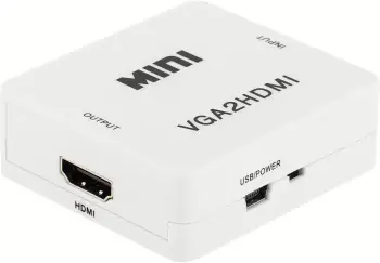 Konvertues video RoGer VGA në HDMI, Full HD 1080p, me audio, i bardhë