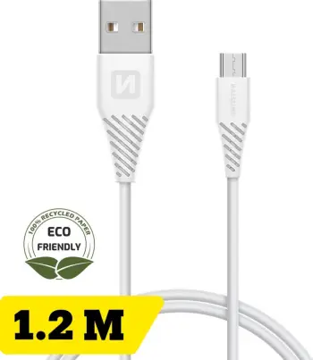 Kabllo USB Swissten, USB në Micro USB, 1.2 m, 3A, e bardhë
