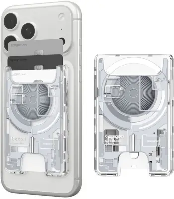 Portofol MagSafe Spigen Crystal, 3 karta, transparent