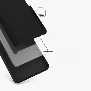 Këllëf telefoni 3mk Matt Case Pro për Redmi Note 15 5G, fund mat, mikrofiber, i zi