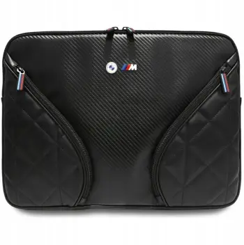 Çantë laptopi BMW Carbon Sleeve, 16", xhepa të jashtëm, e zezë