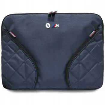 Çantë laptopi BMW Nylon Sleeve, 16", xhepa anësorë, blu e errët