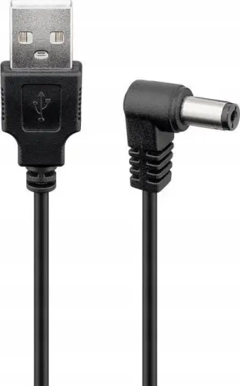 Kabllo adapter USB Wentronic 55155, USB Type A në DC 5.5 x 2.5 mm, 1 m, i zi