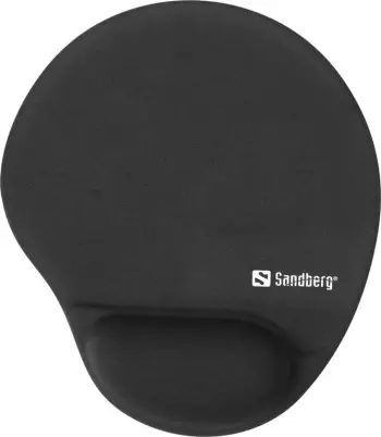 Mousepad Sandberg Memory Foam Round, formë rrethore, mbështetje për kyçin, i zi