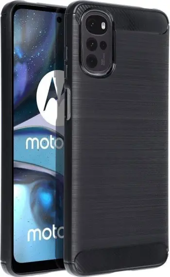 Mbulesë telefoni për Motorola G22 Carbon Case, gomë mbrojtëse, antibërtitje, e zezë
