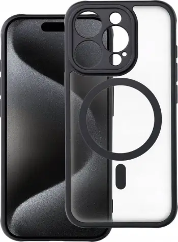 Kover telefoni Full Matte Mag, për iPhone 15 Pro, MagSafe, i zi mat