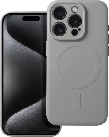 Kopertinë silikoni OEM me MagSafe për iPhone 15 Pro, gri