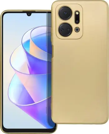 Maskë mbrojtëse Metallic Case për Honor X7a, TPU, veshje mikrofibër, e artë