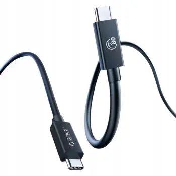 Kabllo Orico USB4 Thunderbolt 5, 80Gbps, 240W, 1.5m, e zezë