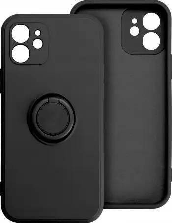 Kapak mbrojtës Forcell për Xiaomi POCO C65, silikon, me unazë qëndrese, i zi