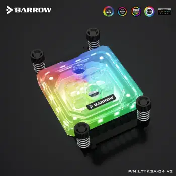 Bllok uji CPU Barrow High Performance AMD RGB, akrilik, i bardhë