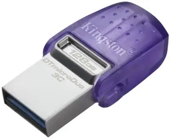 USB flash Kingston DataTraveler microDuo 3C, 128GB, USB 3.2 Gen 1 USB C, e purpurte