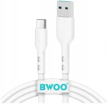 Kabllo USB në USB Type C, 1m, për karikim dhe të dhëna, e bardhë