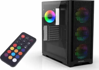 Kutia PC Inca EMG-15XB MIDI Tower, formati ATX micro ATX, ABS dhe metal, e zezë