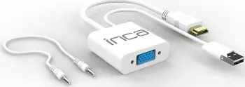 Adapter grafik USB Inca IVTH-01, port VGA, i bardhë