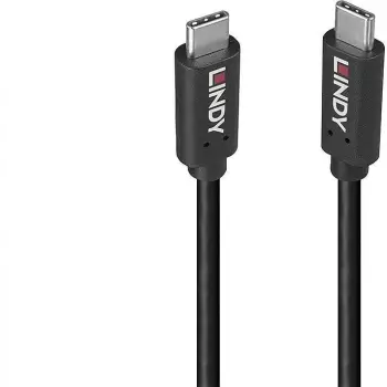 Kabllo USB LINDY 36975, USB 3.2 Type C në Type C, 0.5m, 20Gbps, 100W, e zezë